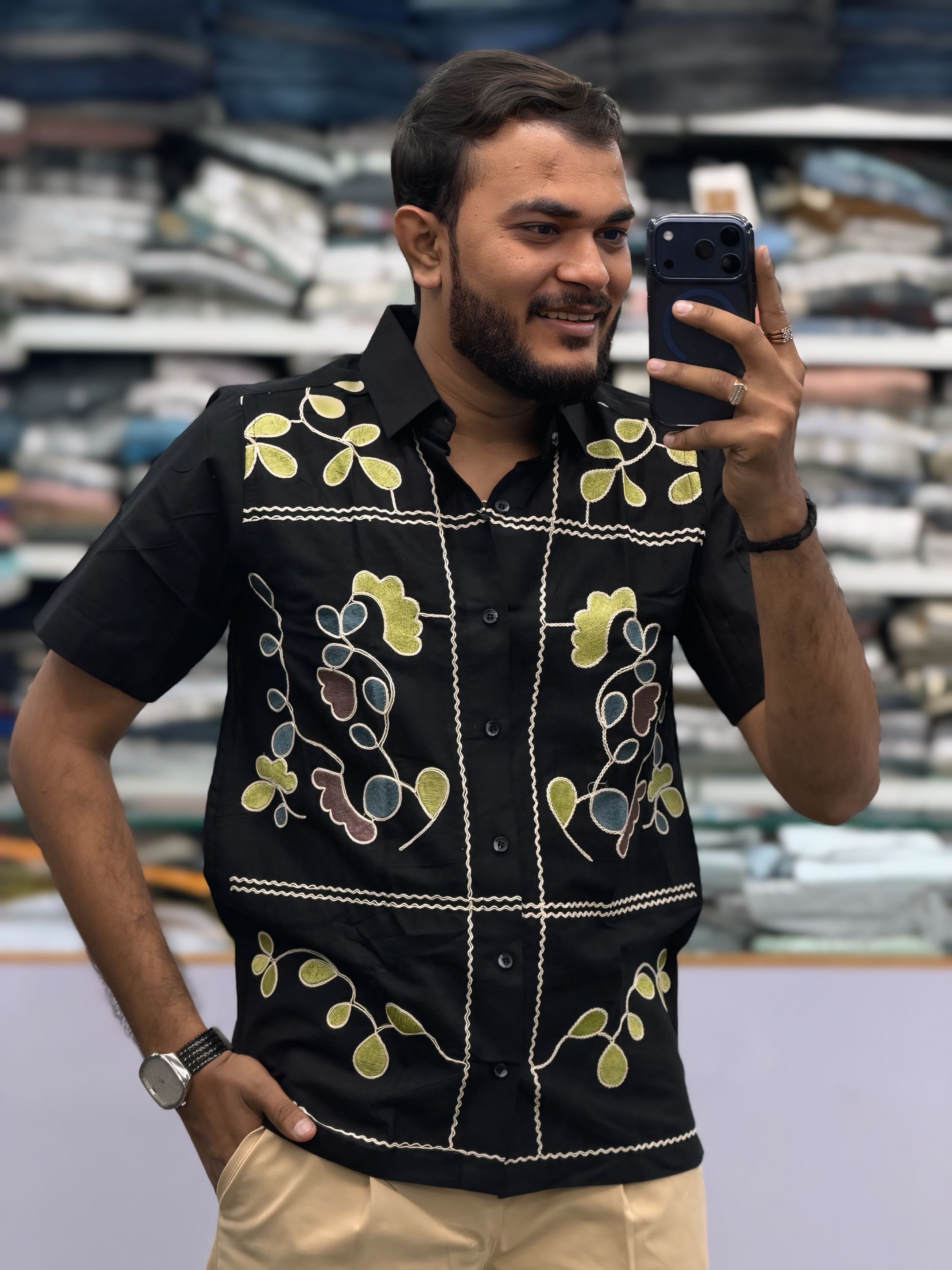 PREMIUM FLORAL EMBROIDERY COTTON SHIRT