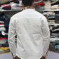Men’s White Casual Cotton Shirt with Contrast Designer Pocket – Modern Stylish Shirt