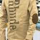 Men’s Khaki Casual Cotton Shirt with Bold Typography Print – Trendy Street Style Designer Shirt