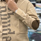 Men’s Khaki Casual Cotton Shirt with Bold Typography Print – Trendy Street Style Designer Shirt