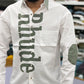Men’s White Graphic Print Shirt with Typography Design – Stylish Street Style Cotton Shirt