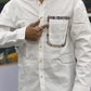 Men’s White Cotton Shirt with Paisley Contrast Pocket – Premium Stylish Casual Shirt