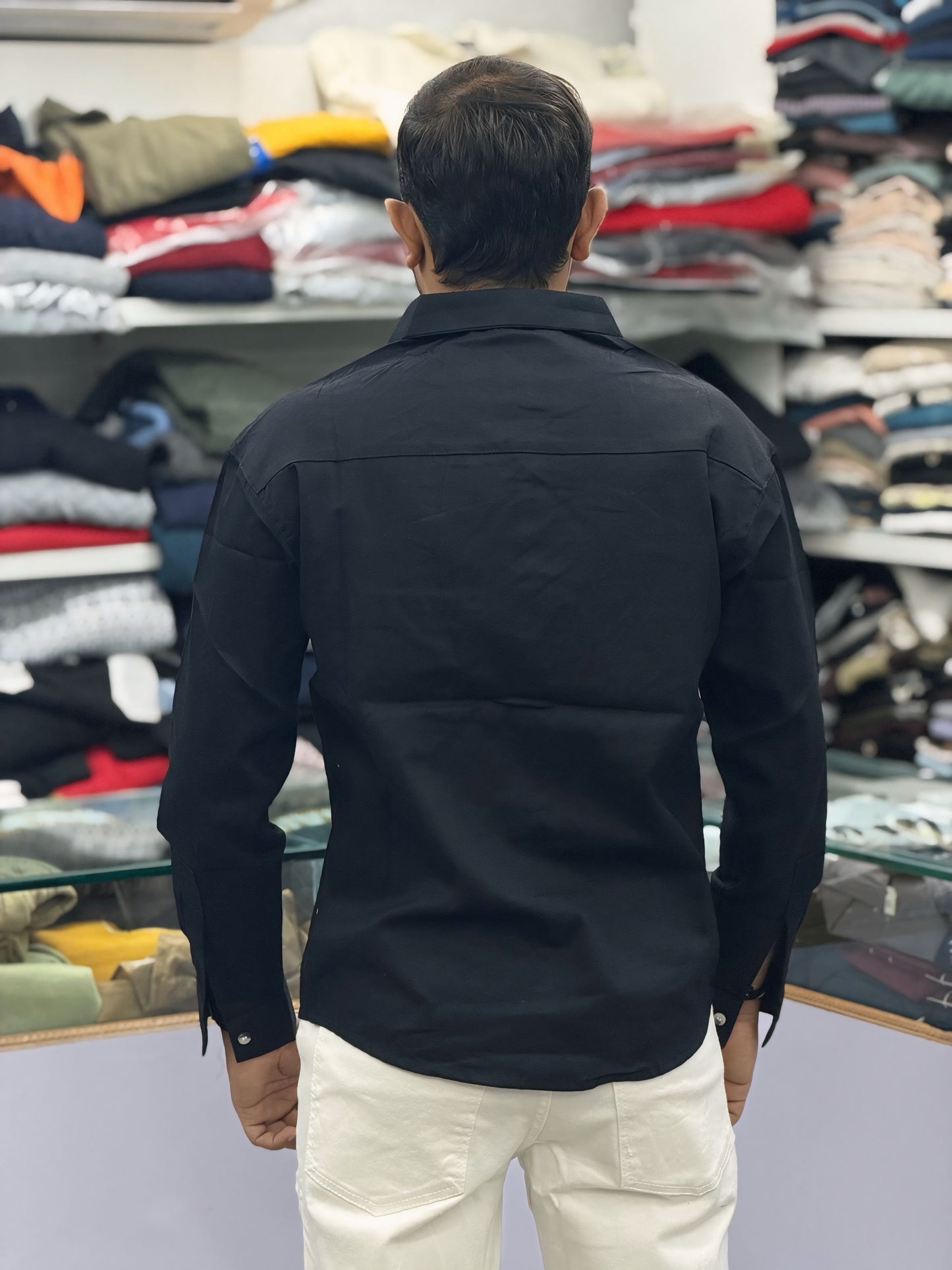 Men’s Black Floral Graphic Print Shirt with Contrast Pocket – Stylish Casual Designer Shirt