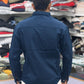 Men’s Navy Blue Graphic Print Shirt with Designer Pocket – Stylish Casual Cotton Shirt
