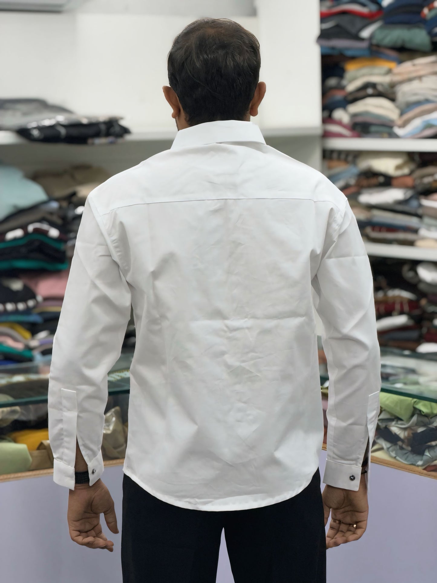 Men’s White Cotton Shirt with Paisley Designer Pocket – Premium Casual Fashion Shirt