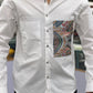 Men’s White Cotton Shirt with Paisley Designer Pocket – Premium Casual Fashion Shirt