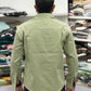 Men’s Olive Green Cotton Shirt with Embroidered Pocket