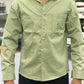 Men’s Olive Green Cotton Shirt with Embroidered Pocket