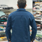 Men’s Navy Blue Cotton Shirt with Paisley Print Pocket