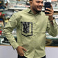 Men’s Olive Green Casual Cotton Shirt with Printed Designer Pocket – Trendy Stylish Smart Casual Shirt