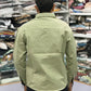 Men’s Olive Green Casual Cotton Shirt with Printed Designer Pocket – Trendy Stylish Smart Casual Shirt