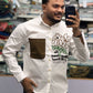 Men’s White Casual Cotton Shirt with Brown Contrast Pocket & Floral Graphic Print – Premium Stylish Designer Shirt