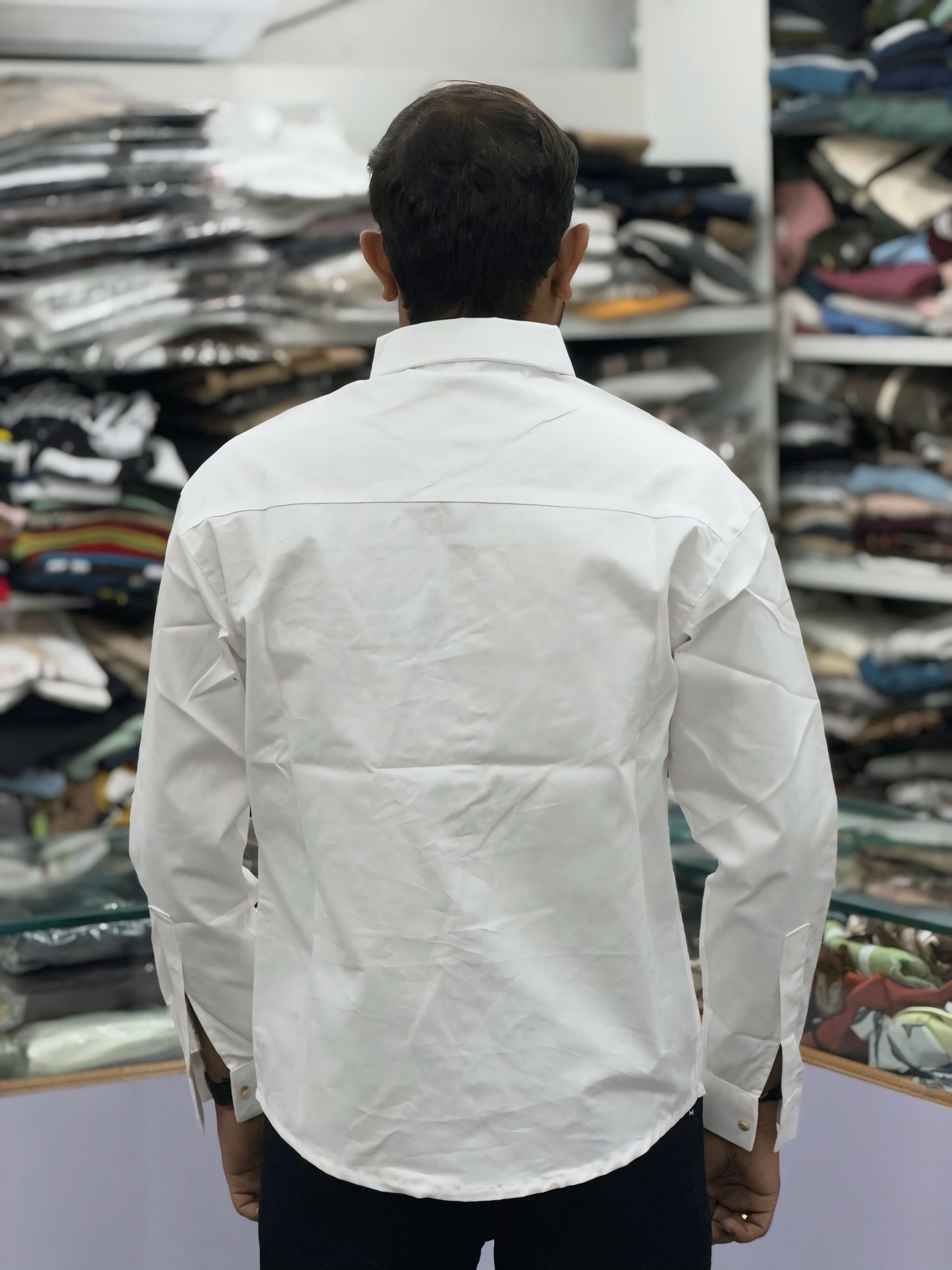 Men’s White Casual Cotton Shirt with Brown Contrast Pocket & Floral Graphic Print – Premium Stylish Designer Shirt