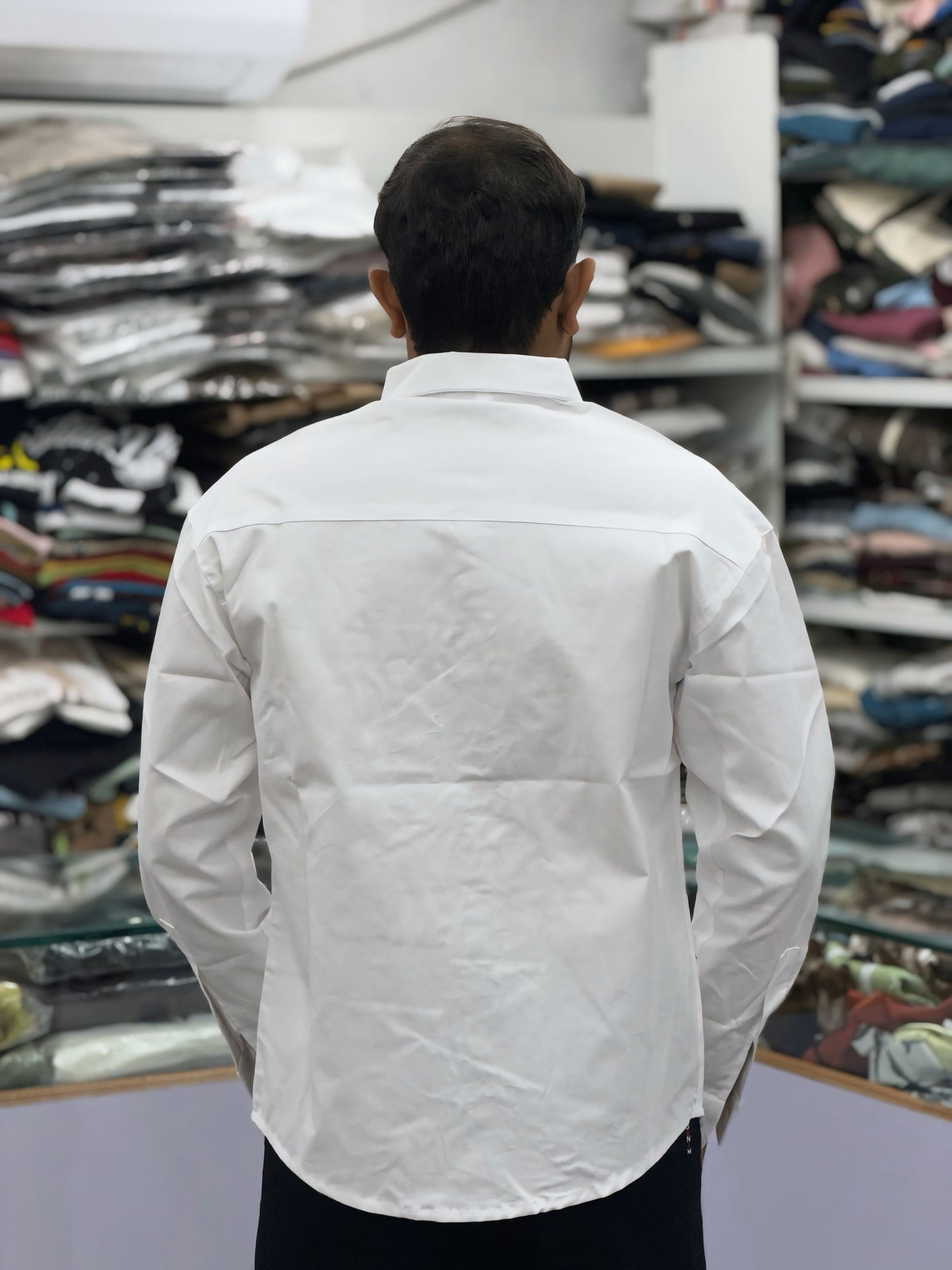 Men’s White Casual Cotton Shirt with Black Bandana Print Pocket – Stylish Designer Streetwear Shirt for Men