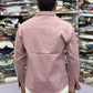 Men’s Dusty Pink Cotton Shirt with Embroidery Sleeve & Pocket Design – Premium Stylish Casual Shirt for Men