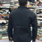Men’s Black Embroidered Shirt with Sleeve & Pocket Design – Premium Stylish Casual Shirt for Men