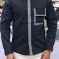 Men’s Black Contrast Piping Shirt with Utility Pocket – Modern Stylish Casual Shirt for Men