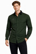 CHANGE COLLAR SHIRT- DARK GREEN