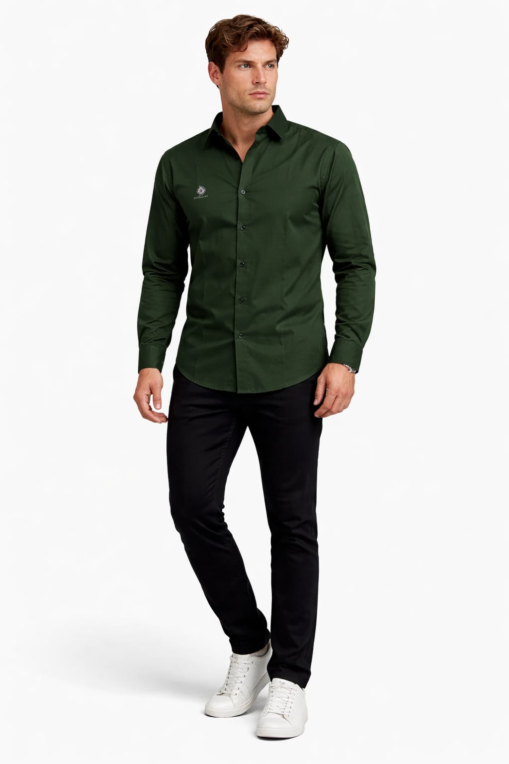 CHANGE COLLAR SHIRT- DARK GREEN