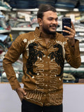 HORSE FULL EMBROIDERY SHIRT - BROWN