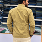 Men's Mustard Yellow Striped Kurta Shirt – Stylish Full Sleeve Ethnic Casual Wear