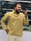 Men's Mustard Yellow Striped Kurta Shirt – Stylish Full Sleeve Ethnic Casual Wear