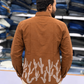 Men’s Mocha Brown Cactus Embroidered Kurta Shirt | Contemporary Statement Ethnic Wear
