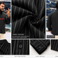 Men's Black Striped Kurta Shirt – Stylish Full Sleeve Ethnic Casual Wear