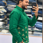 Men’s Emerald Green Palm Embroidered Kurta Shirt | Premium Festive Ethnic Wear