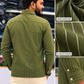 Men's Olive Green Striped Kurta Shirt – Stylish Full Sleeve Ethnic Casual Wear