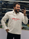 Men's White Striped Kurta Shirt – Stylish Full Sleeve Ethnic Casual Wear