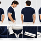 Midnight Crest Textured Contrast Polo T-Shirt for Men