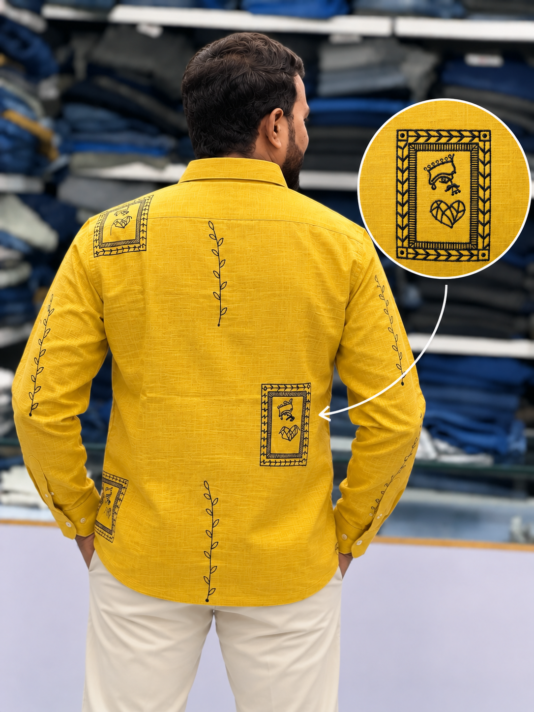 Men's Premium Yellow Embroidered Kurta Shirt | Stylish Festive Ethnic Wear