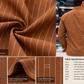 Men's Rust Brown Striped Kurta Shirt – Stylish Full Sleeve Ethnic Casual Wear