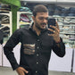 Men’s Black Casual Cotton Shirt with Contrast Printed Pocket – Modern Designer Shirt