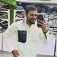 Men’s White Cotton Casual Shirt with Black Zipper Pocket – Modern Designer Shirt